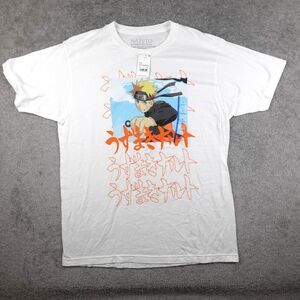 Naruto Shirt Men's L White Shippuden Collection Anime Ninja Graphic Tee NWT